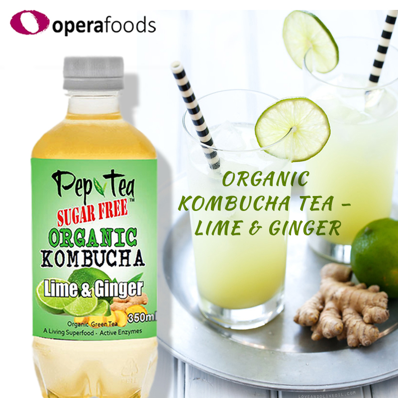 Organic Kombucha Tea – Lime and Ginger Packed with Antioxidants