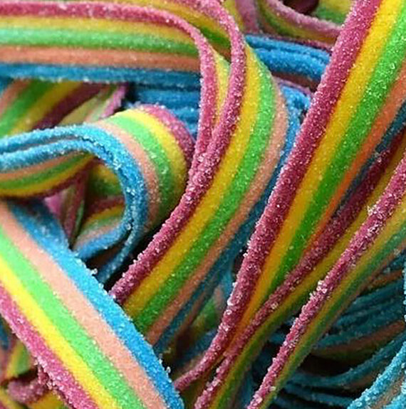 Lollinauts Rainbow Sour Straps Tub 1.2kg - 160 Pieces