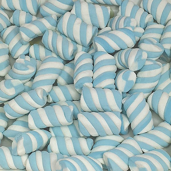 Blue Marshmallow Twists 1kg Bulk Lollies Bag - Lolliland