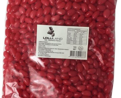 Red Jelly Beans - Strawberry  -  1kg Bulk Bag