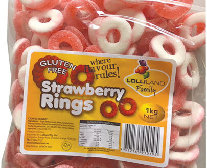 Strawberry Rings  - Gluten Free 1kg Bulk Lollies