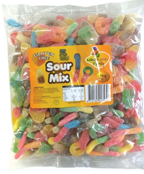 Sour Mix Lollies - Gluten Free 1kg - lolliland