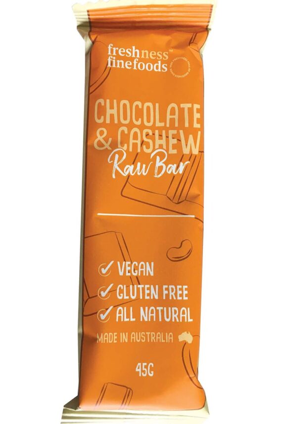 Gluten Free Vegan Raw Bar -Chocolate Cashew 45g - Pack of 15