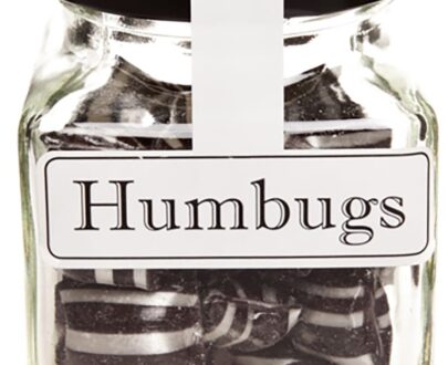 Humbugs Aniseed Boiled Lollies Rock Candy 130g Jars - Each or In Boxes of 12