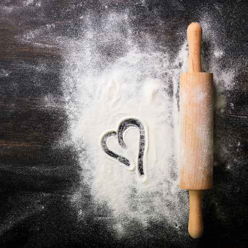 image of rolling pin and heart healthy baking