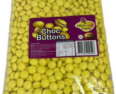 Choc Buttons Yellow - Bulk 1kg Bag