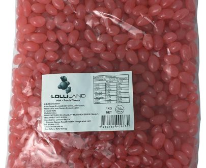 Pink Jelly Beans - Peach 1kg Bulk Lollies Bag - Lolliland