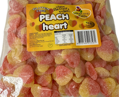 Peach Hearts 1kg Bulk Lollies Bag for Lolly Buffet - Lolliland