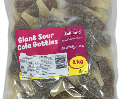Giant Sour Cola Bottles (1kg ) Sour Taste in each bite!