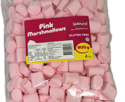 Pink Cylinder Mallow 800g Bulk Lollies Bag - Lolliland