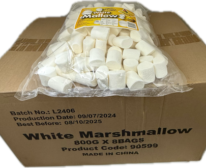 White Cylinder Mallow 800g - 8 pack Bulk Carton