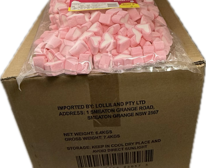 Pink Marshmallow Heart 800g - 8 pack Bulk Carton ( Best Before - February 5