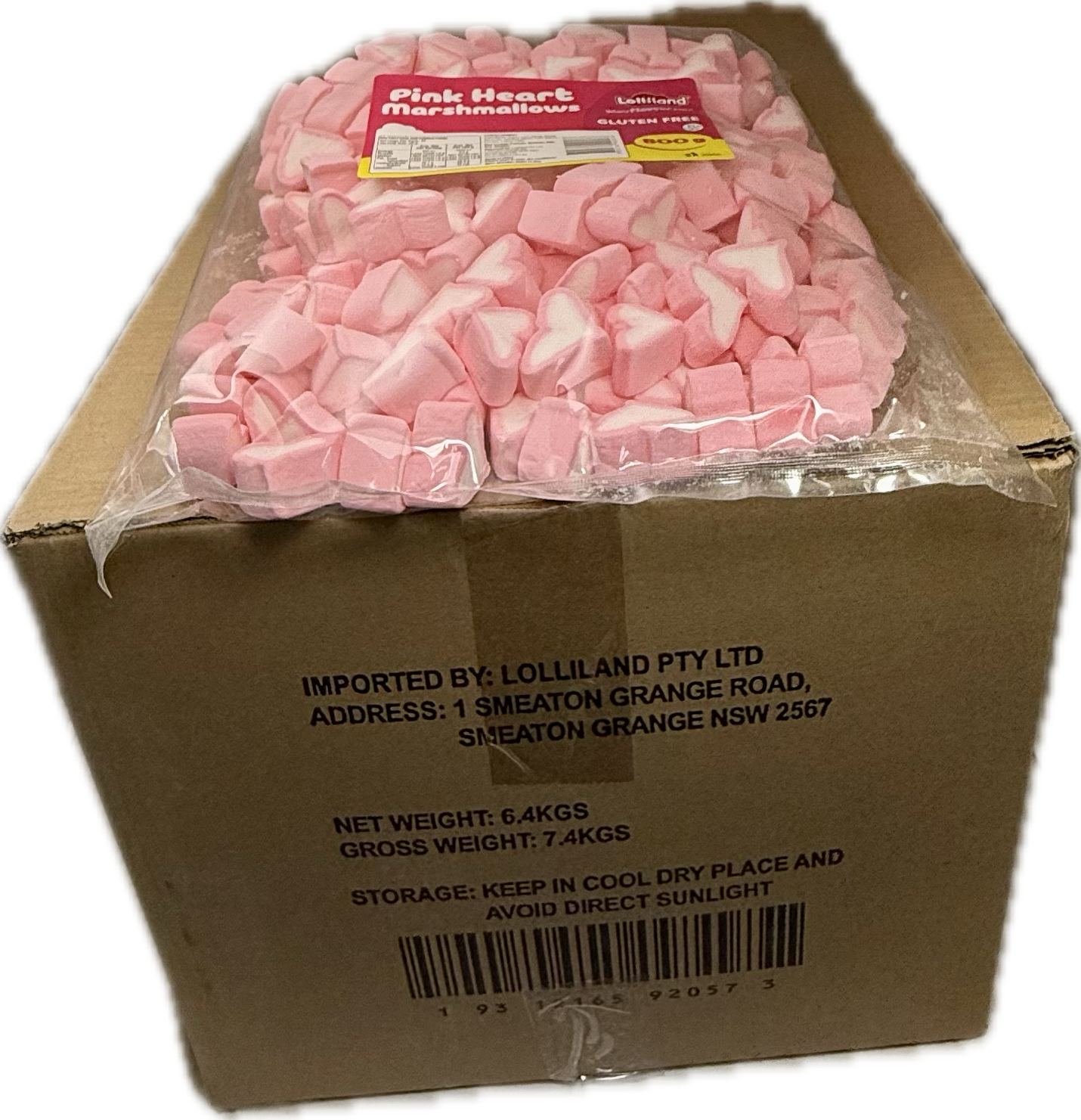 Pink Marshmallow Heart 800g - 8 pack Bulk Carton ( Best Before - February 5