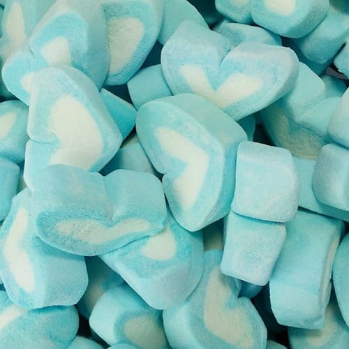 Blue & White Marshmallow Hearts 800g ( Best Before - February 5