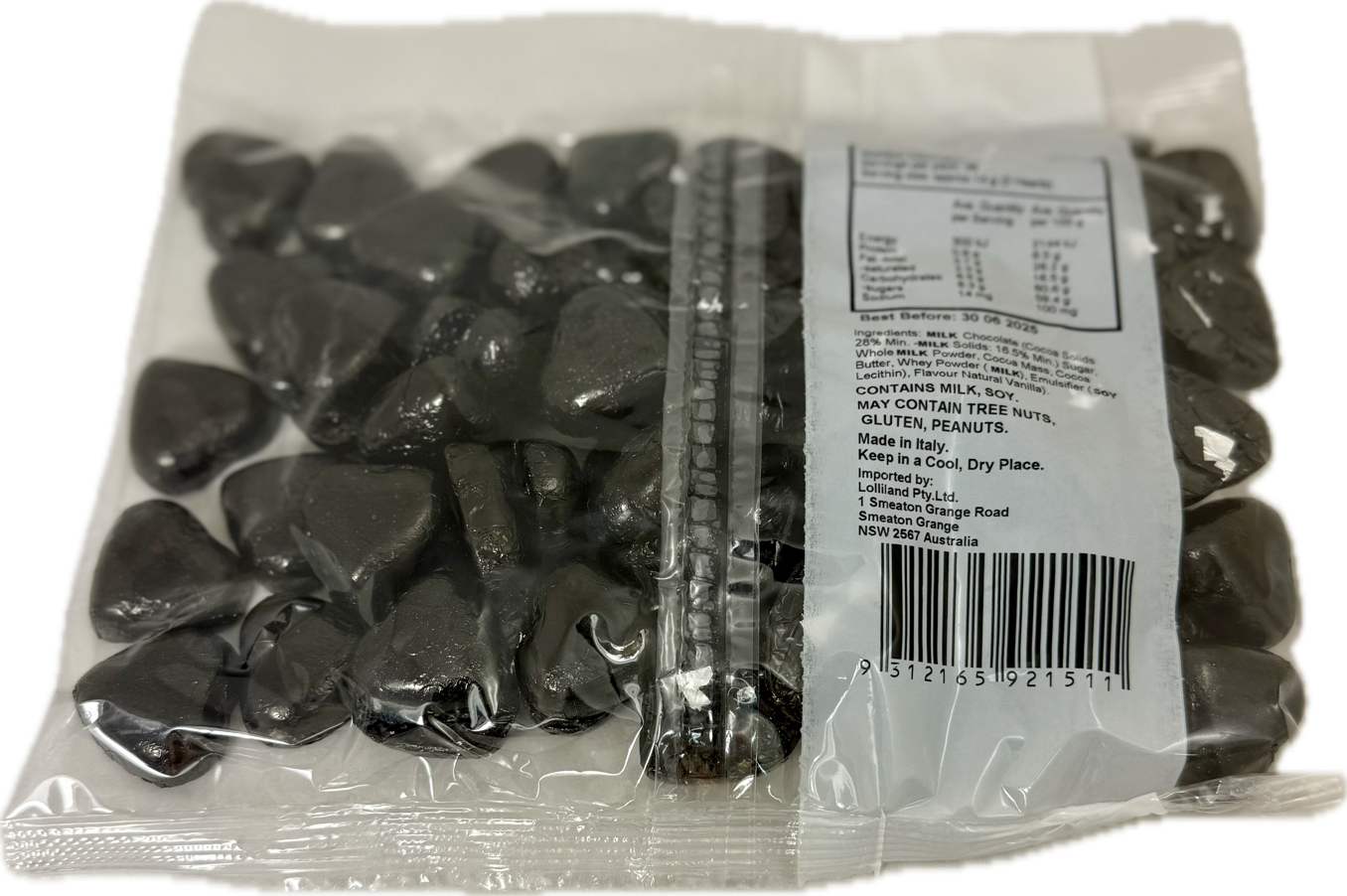 Black Chocolate Hearts 500g