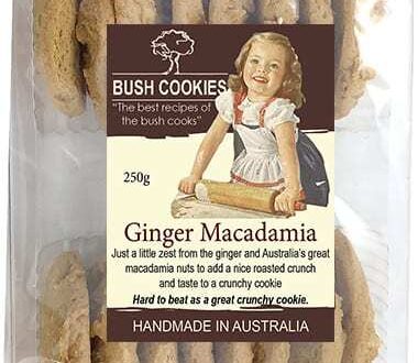Ginger and Macadamia Biscuits 250g - Carton of 12