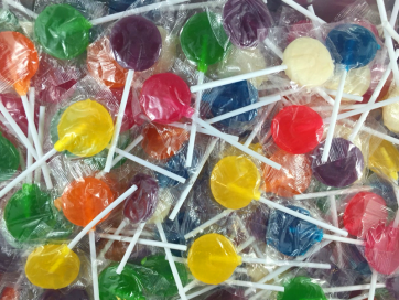 Lolly Pops - Mixed Colour Flat 7x1kg bag Bulk/Carton Lollies - Lolliland