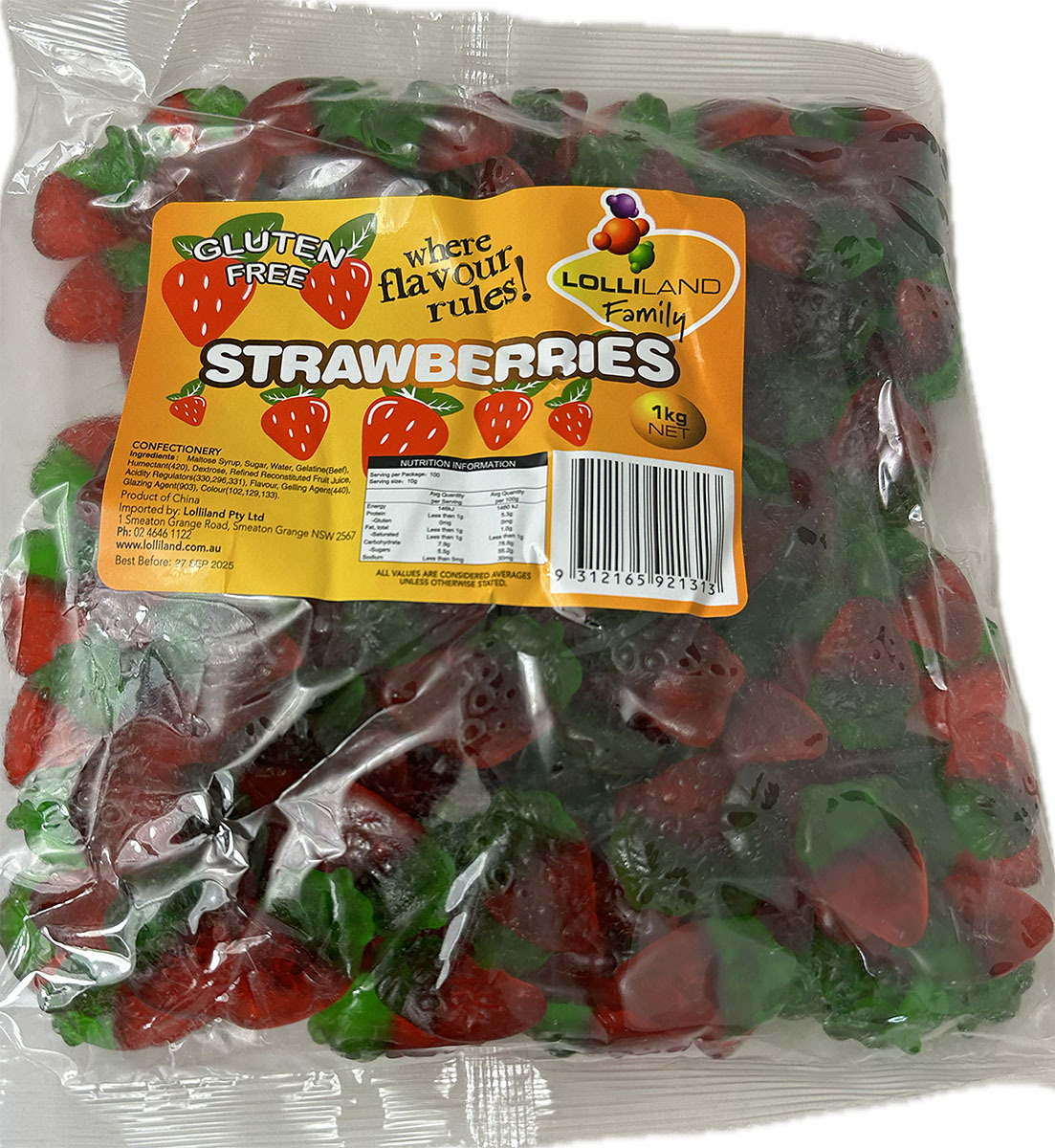 Strawberry Leaf 1kg bags - Carton of 8 X 1kg