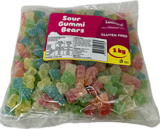 Sour Gummy Bears - Mixed colours - Gluten Free - 8kg Carton
