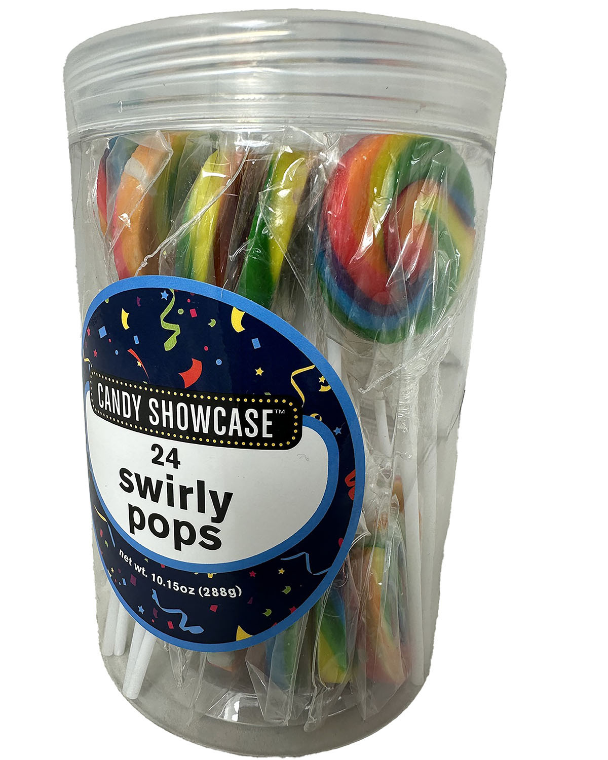 Swirly Pops - Rainbow - Tub of 24x12g - Carton of 12 Tubs ( Best Before - April 2026 )