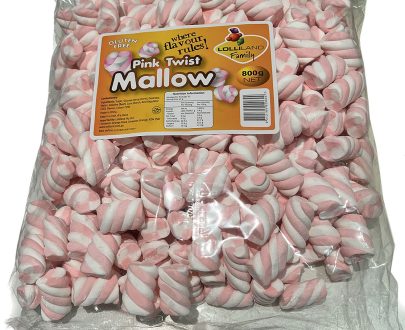 Pink & White Marshmallow Twists 800g Bulk Lollies Bag - Lolliland