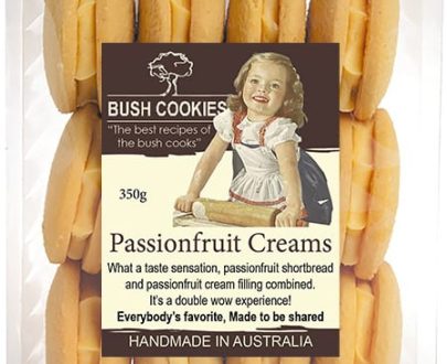 Passionfruit Cream Biscuits 350g by Bush Cookies