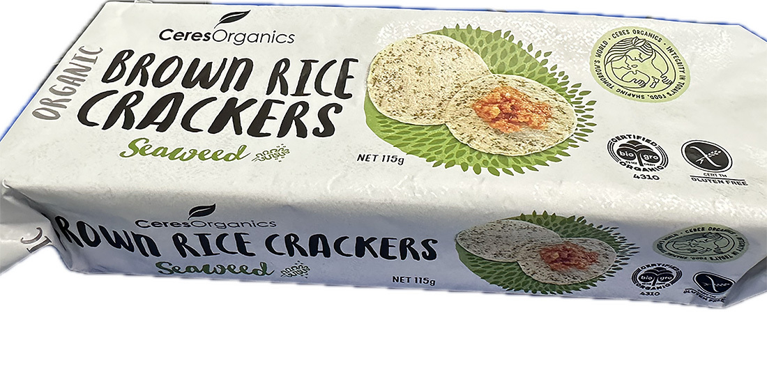 Organic Brown Rice Crackers Seaweed 115g
