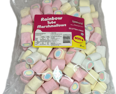 Rainbow Tube Mallow 800 g - Bulk Lollies ( Best Before - February 14