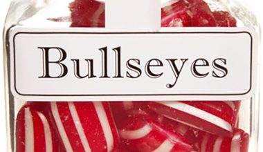 Bullseyes Peppermint Boiled Lollies 130g Jar  ( Best Before - Feb 28