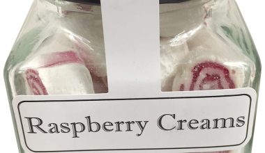 Raspberry Creams Boiled Lollies or Rock Candy 130g Jars - Carton of 12  ( Best Before - October 31