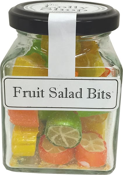 Fruit Salad Rock Candy Boiled Lollies 130g Jars - Carton of 12 ( Best Before - October 31