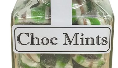 Choc Mints - Boiled Lollies Rock Candy 130g Jars - Carton of 12  ( Best Before - October 31