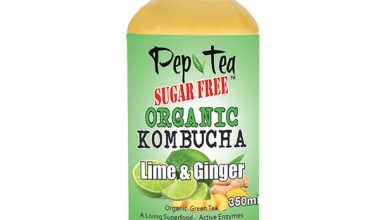 Organic Kombucha Tea - Lime & Ginger - SUGAR FREE Drinks - 12 Pack