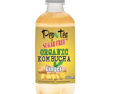 Organic Kombucha Tea - Ginger - Sugar Free Drinks - 350ml  Box of 12