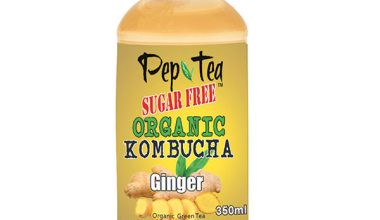Organic Kombucha Tea - Ginger - Sugar Free Drinks - 350ml  Box of 12